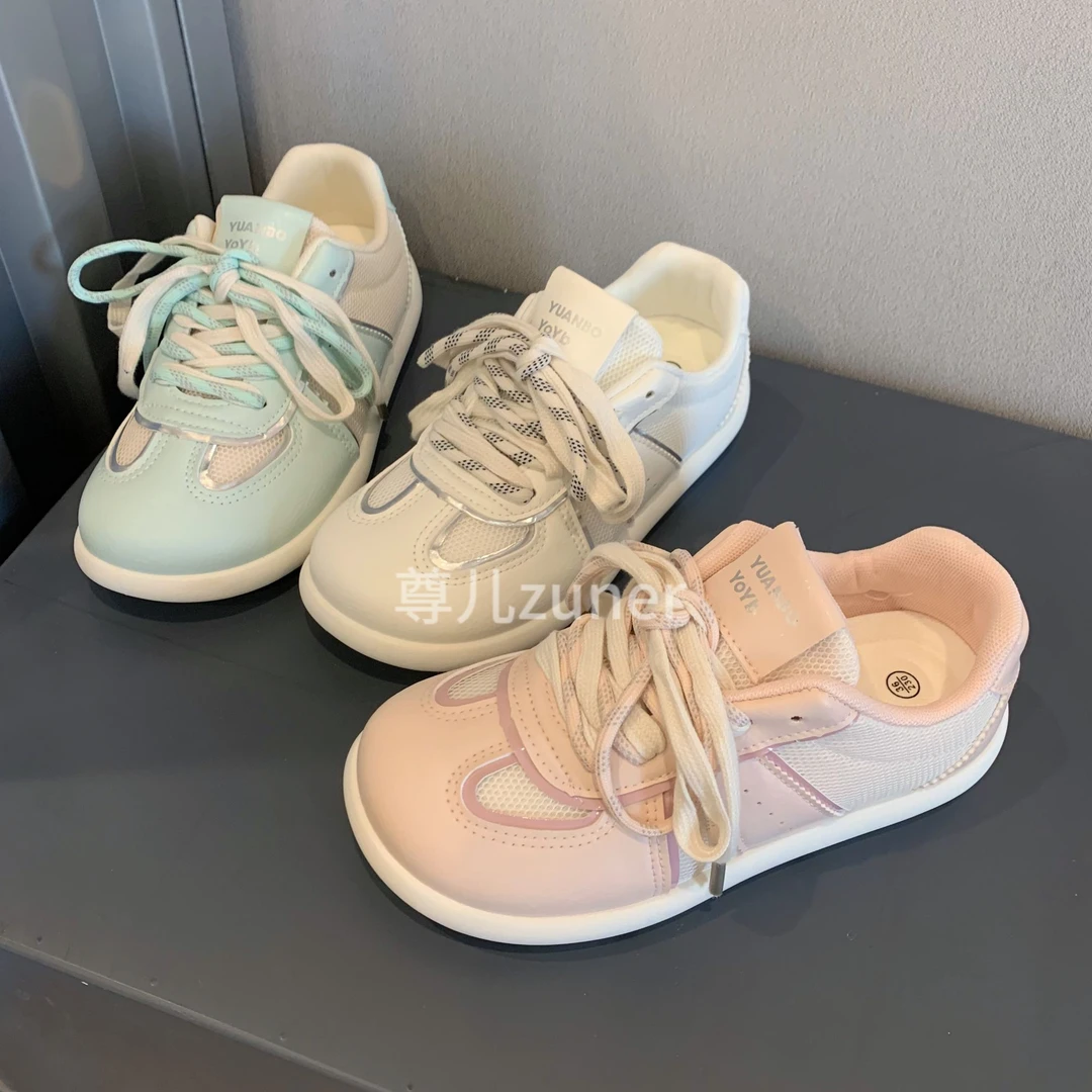 尊儿软底春夏厚底休闲板鞋防滑春季大白鞋系带韩版板ins百搭女鞋