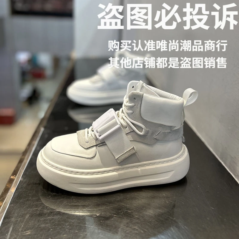 欧洲站时尚潮流爆款男鞋2025年冬季新款加绒保暖百搭简约小白鞋