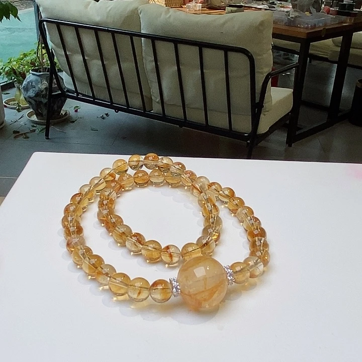 水晶手链未镶嵌手链黄塔米米水晶