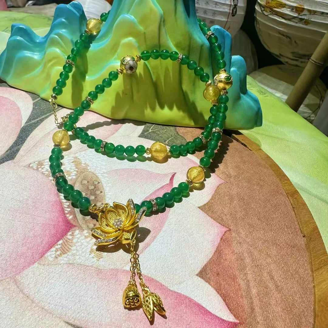 新中式碧波莲莲项链
