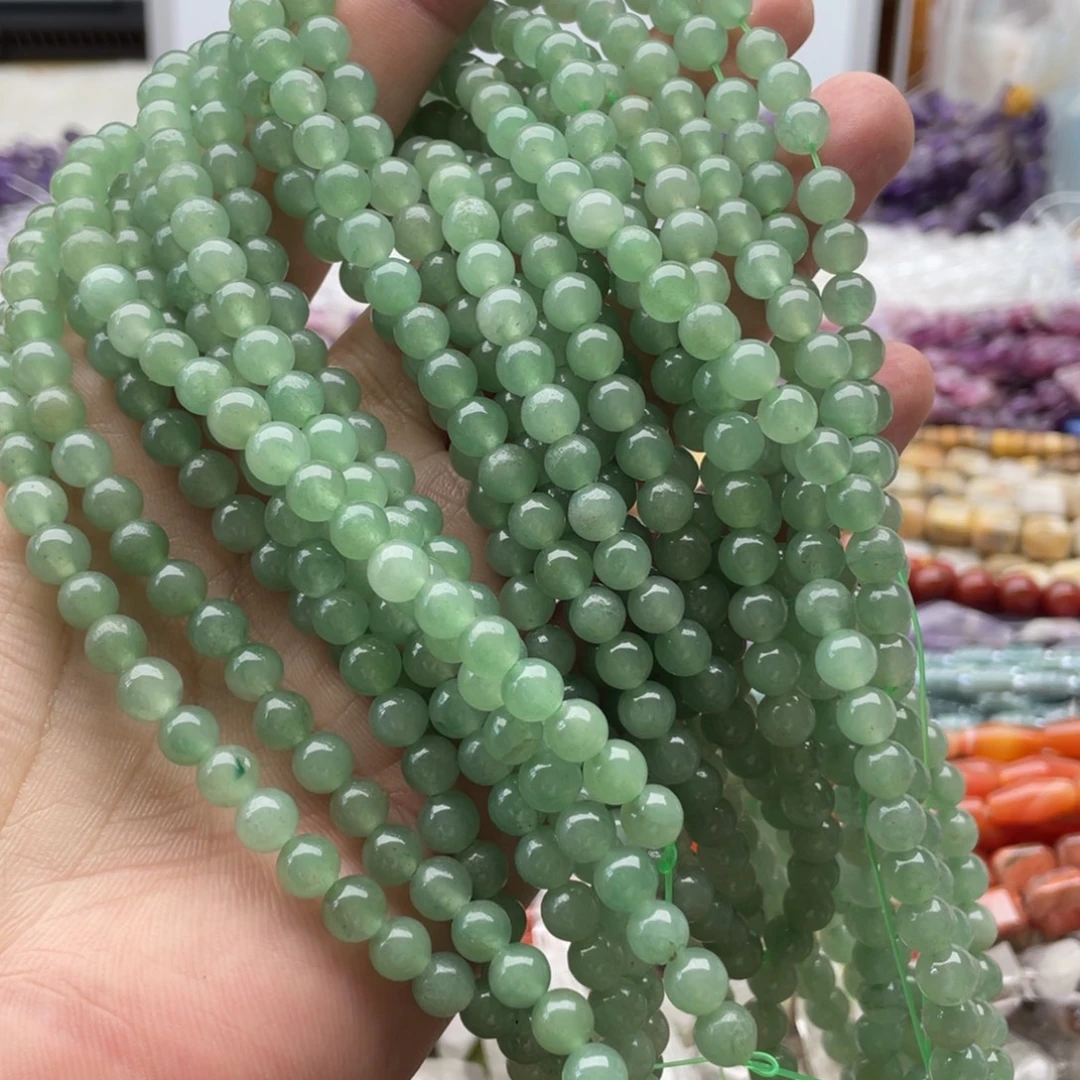 玛瑙/玉髓合金珠宝半成品两条装卡6mm东陵玉圆珠