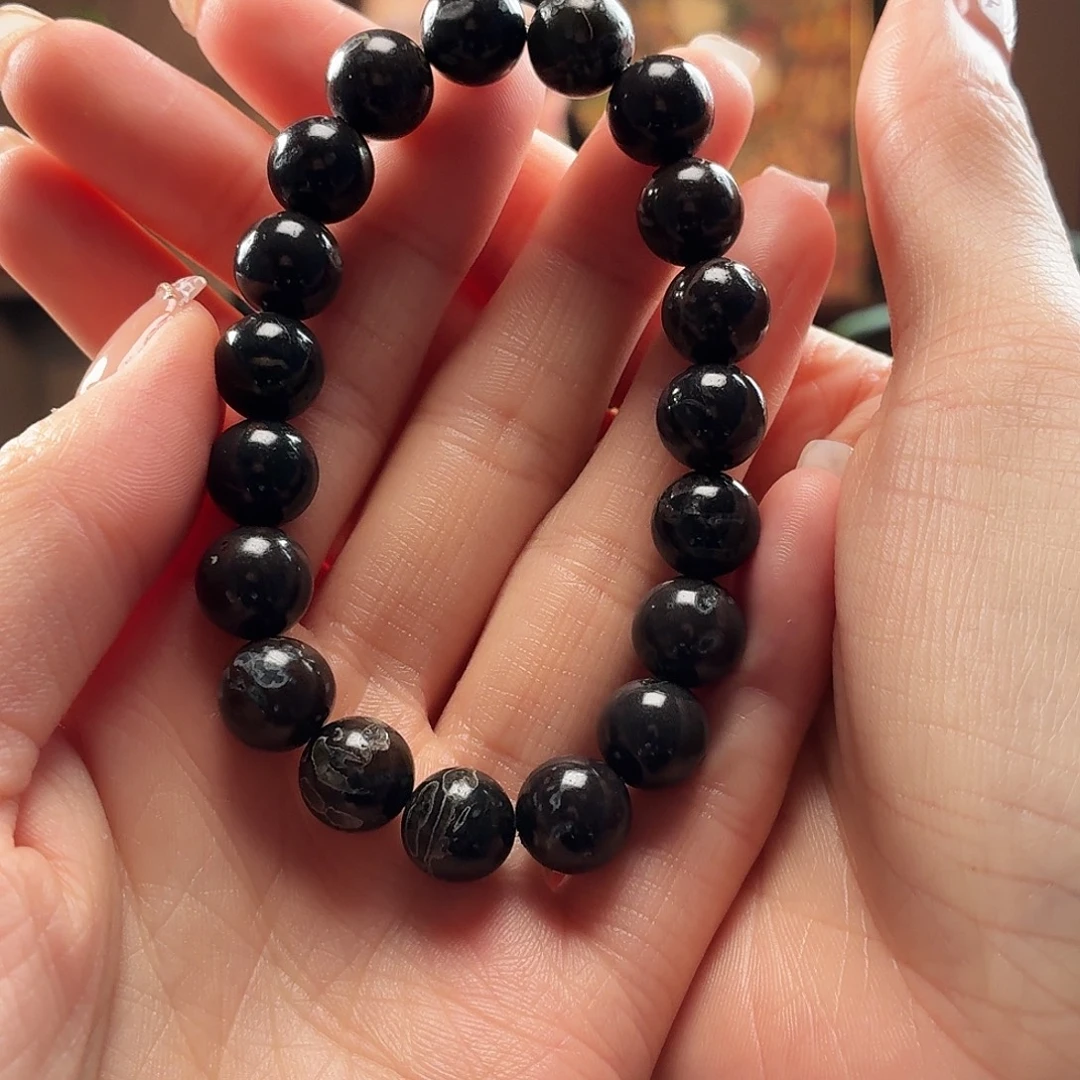 和田玉未镶嵌手串卡10圆珠