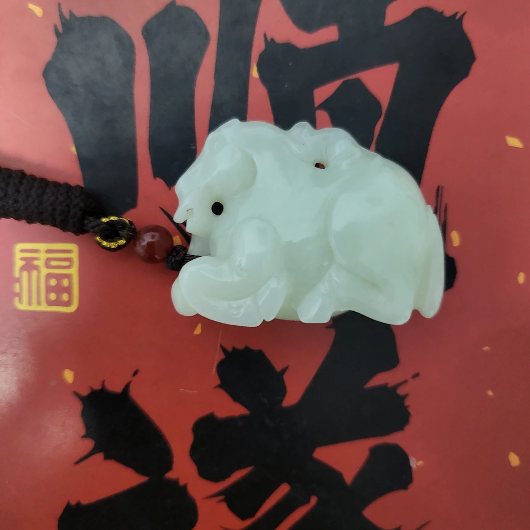 爆品捡漏俄和田玉吊坠脂白马上封侯抖音基地质检手慢无