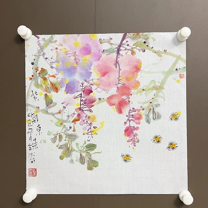 国画郁金蕾   手绘原创