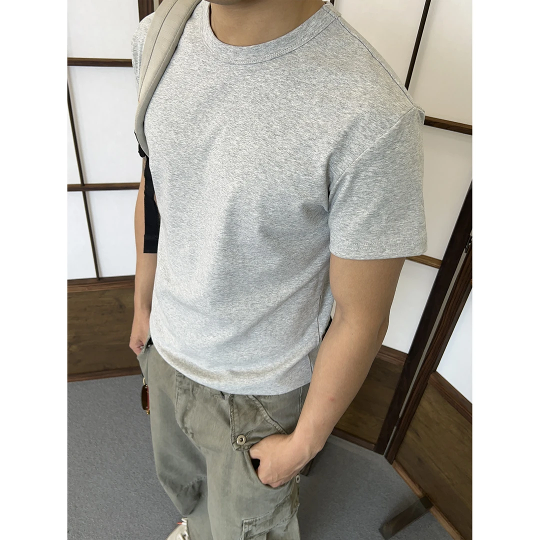 美式夏季纯色重磅修身美式280g纯棉运动休闲宽松百搭基础短袖TEE