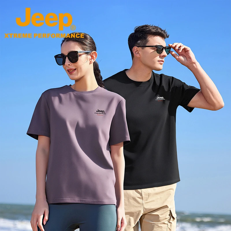 JEEP/吉普凉感抗菌短袖户外运动休闲舒适半袖情侣款