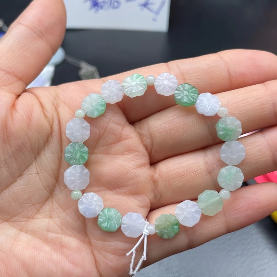 翡翠手链未镶嵌花花手串