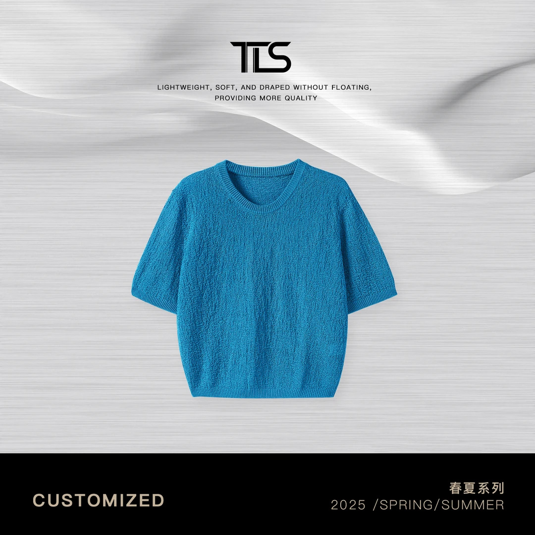 TT【纸美人】肌理感夏季镂空轻盈百搭休闲圆领短袖T恤TT-11MY25421