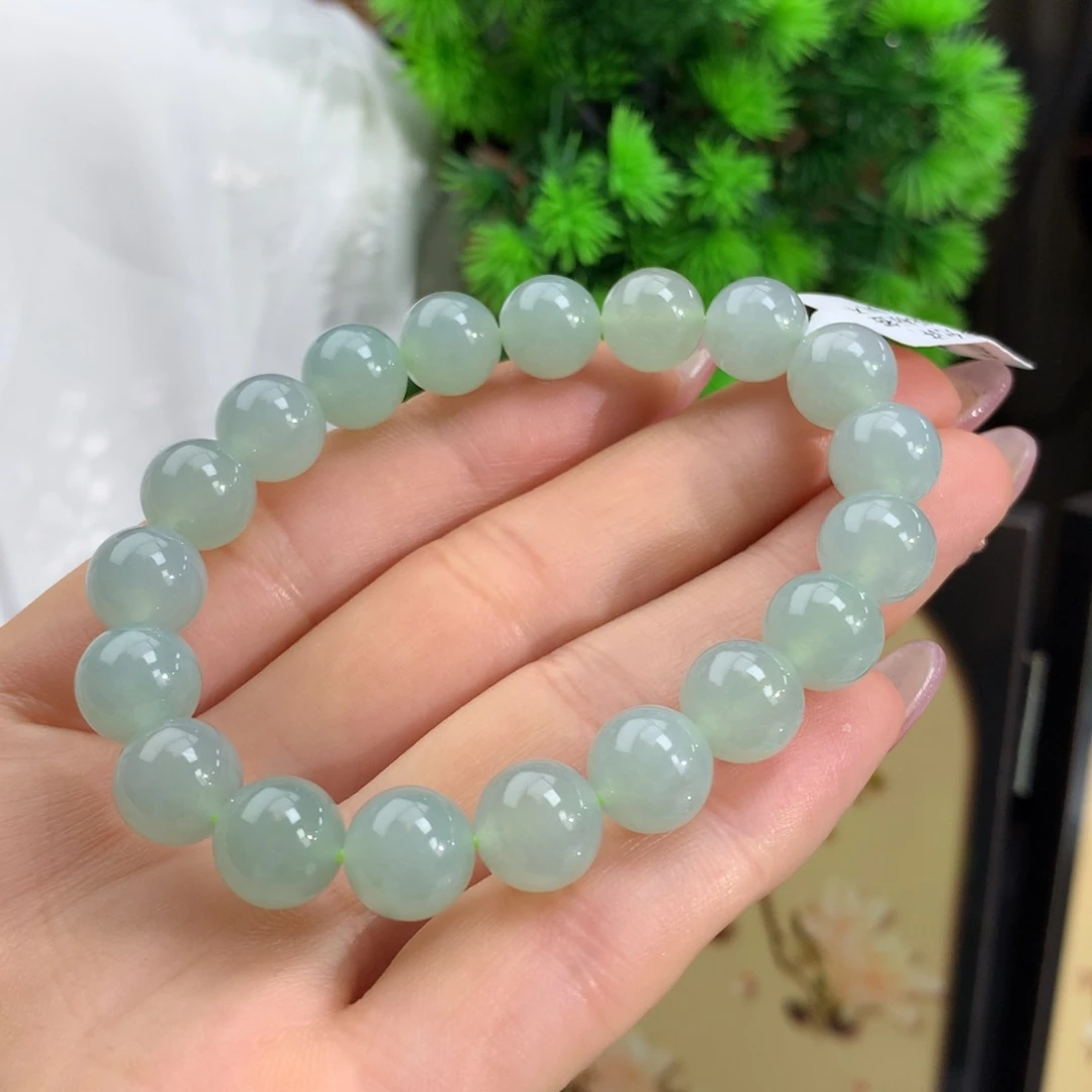 翡翠手链未镶嵌锦**岸冰胶晴底手链10m m