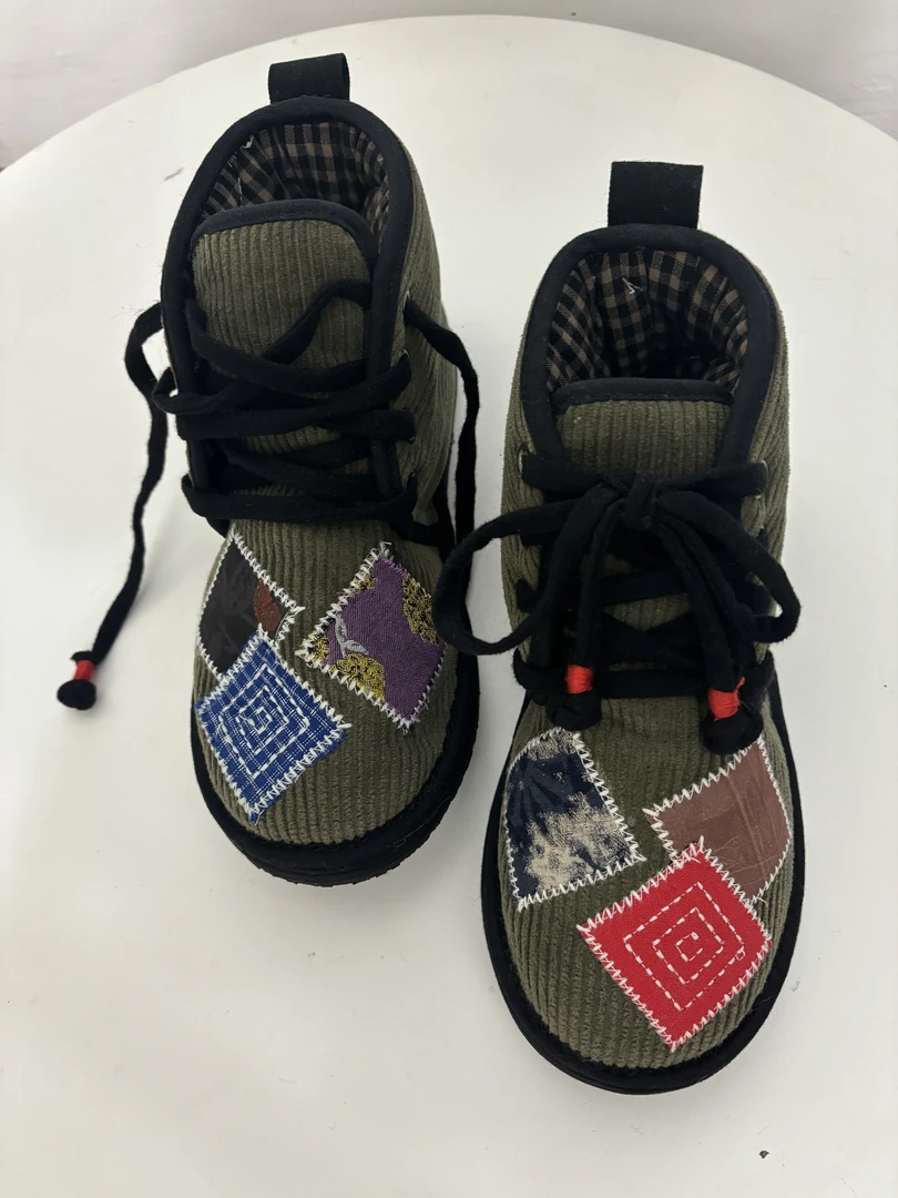 【灯芯绒-高帮系带棉鞋】千层底手工布鞋贴布布鞋传统布鞋民族布鞋