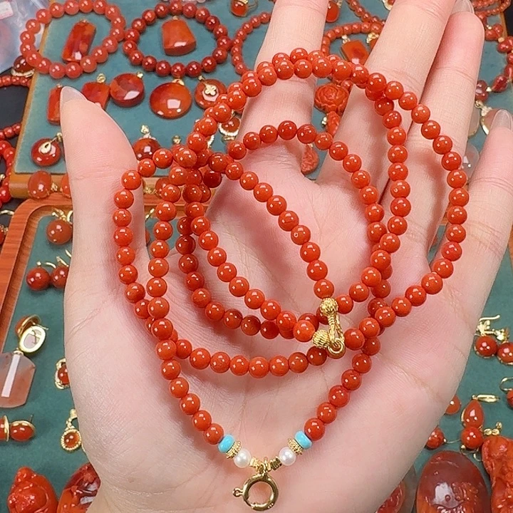 南红玛瑙未镶嵌毛衣链