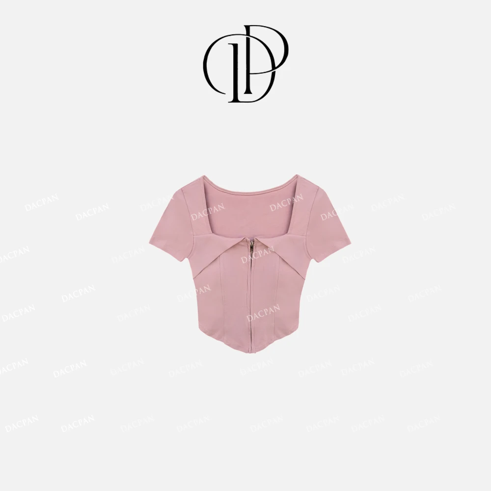 DACPAN-“蛮腰新宠”显瘦方领拉链上衣  胸垫可拆 2025/盼·PP 1816