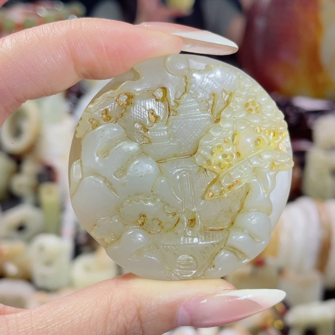 和田玉未镶嵌挂件78