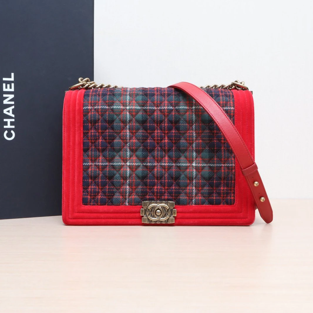 95新 Chanel/香奈儿 单肩包Leboy 大号 30拼色 18开 P205640361