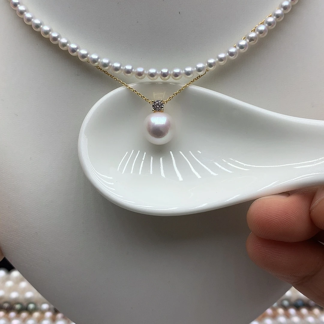 淡水珍珠吊坠(赠链)银S925镶嵌