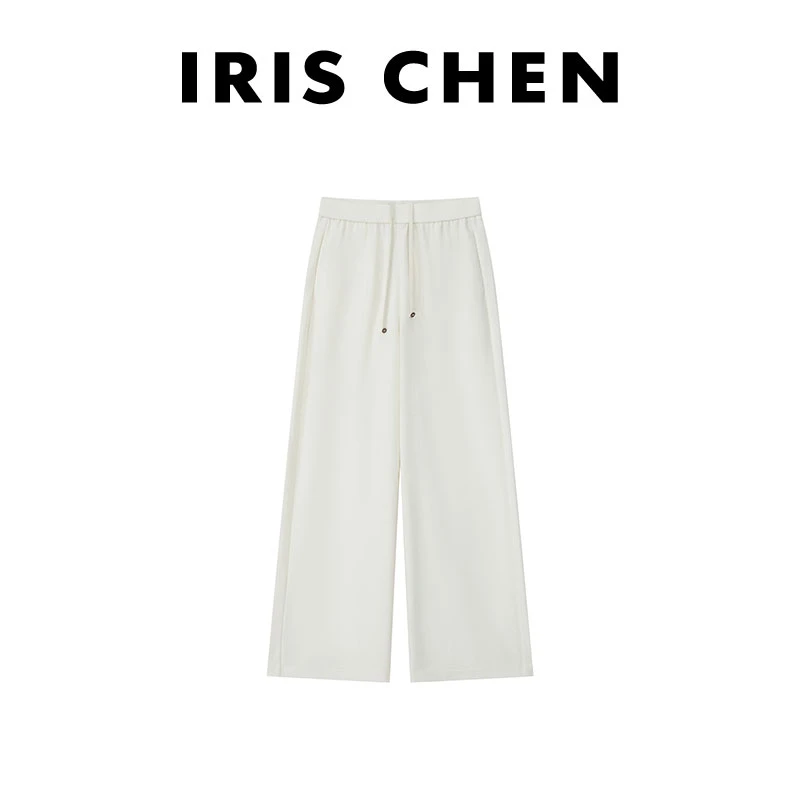 IRIS CHEN 松弛感 2025秋冬“桑丝羊绒”休闲百搭阔腿休闲裤25KZ878