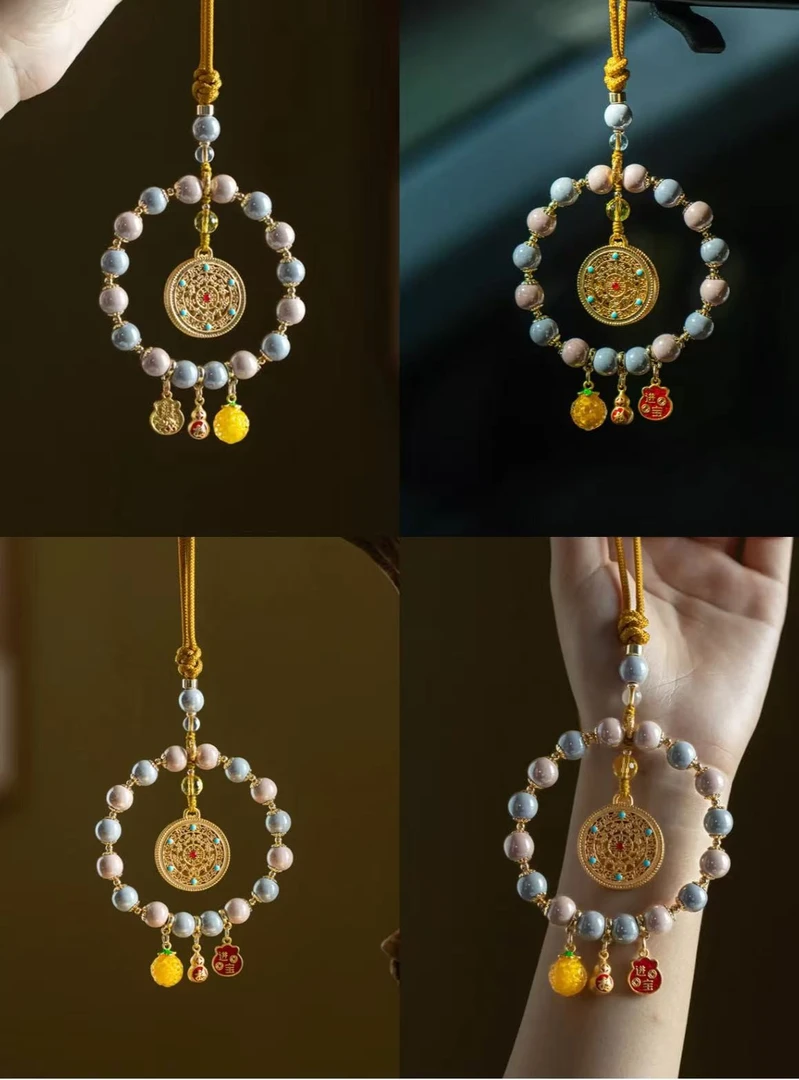 木木（RZ7794）50厘米 五福圆满香灰瓷挂件车挂