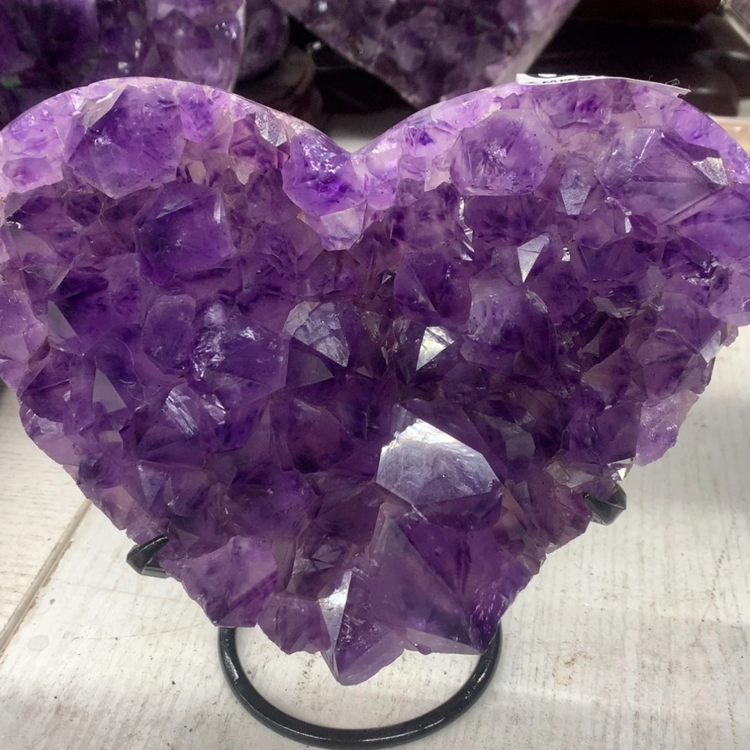 水晶未镶嵌摆件大牙爱心