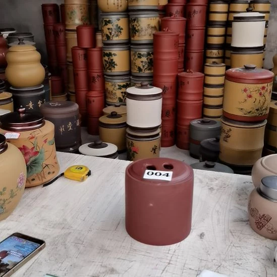 紫砂茶叶罐小罐牛鼻盖半斤装底槽清004