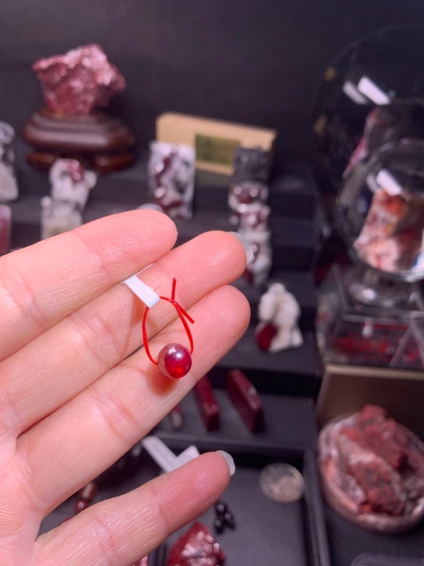 天然辰砂天然朱砂原矿珠子 工费链接