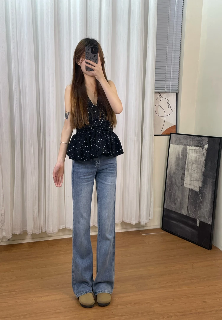 2025年新款爆款高腰不贴腿微喇裤女小个子夏季薄款显高显瘦百搭