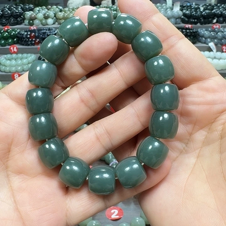 未镶嵌手链和田玉新疆且末蓝直切卡14