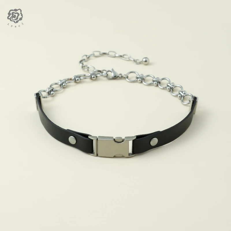 【加缪系列】甜心逃犯皮革朋克原宿富家千金风choker