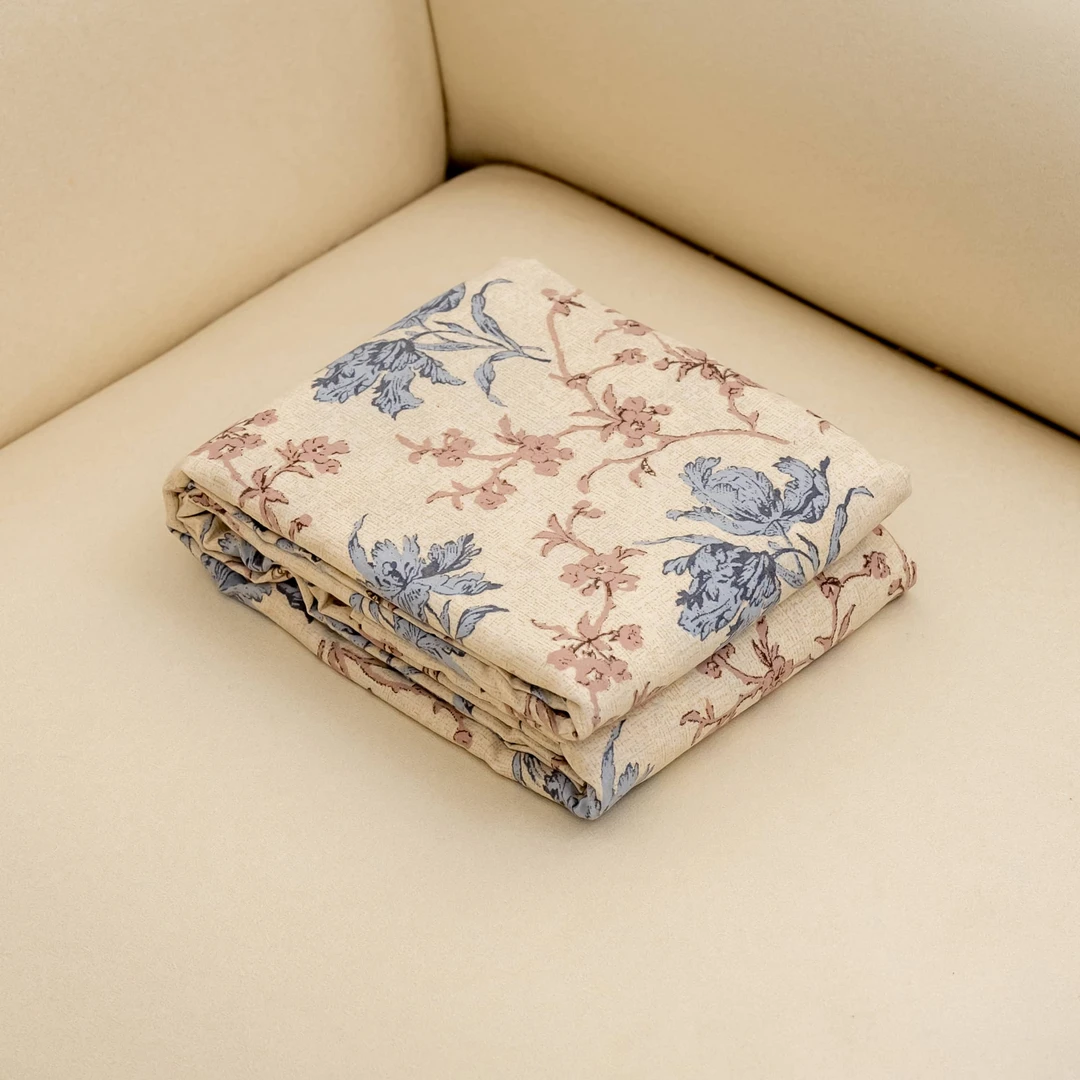 【京会社】亚麻床单230*250 浅语蓝花