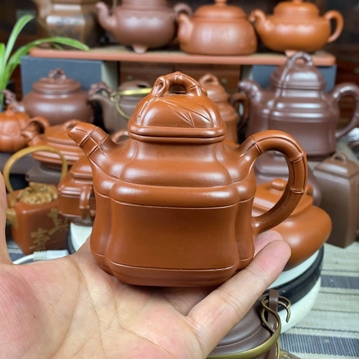茶壶紫砂竹鼎200-260cc原矿赵庄朱泥双十一特价