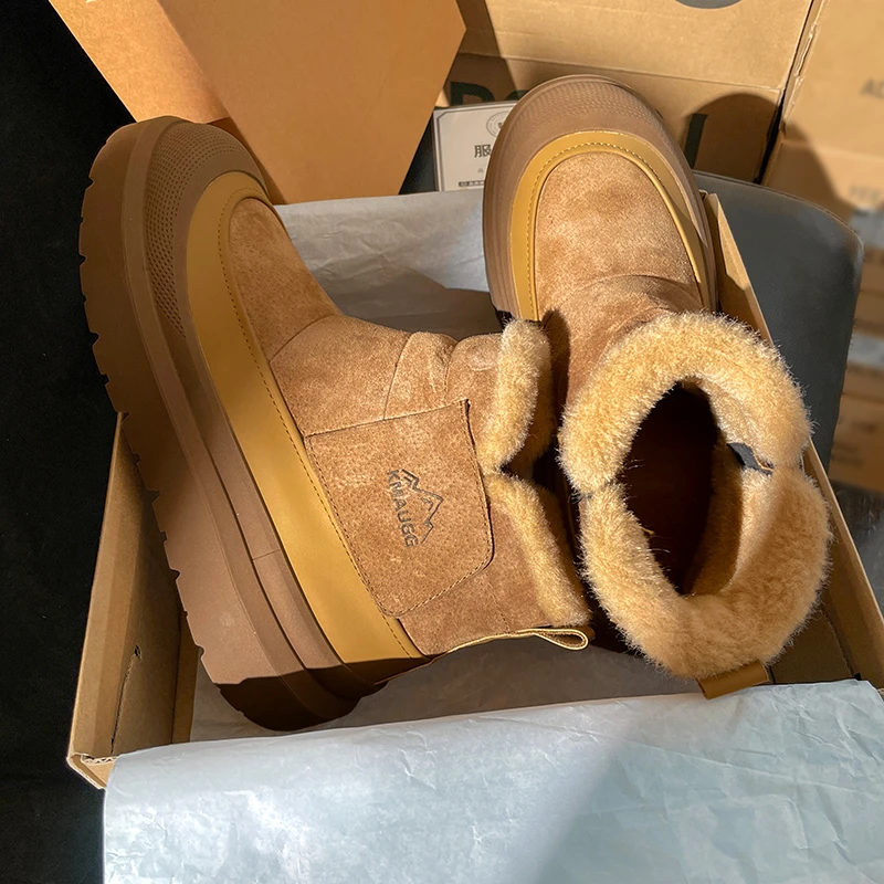 芯片高版本加绒加厚桑坡雪地靴女款冬季2025新款抗寒时尚保暖棉鞋