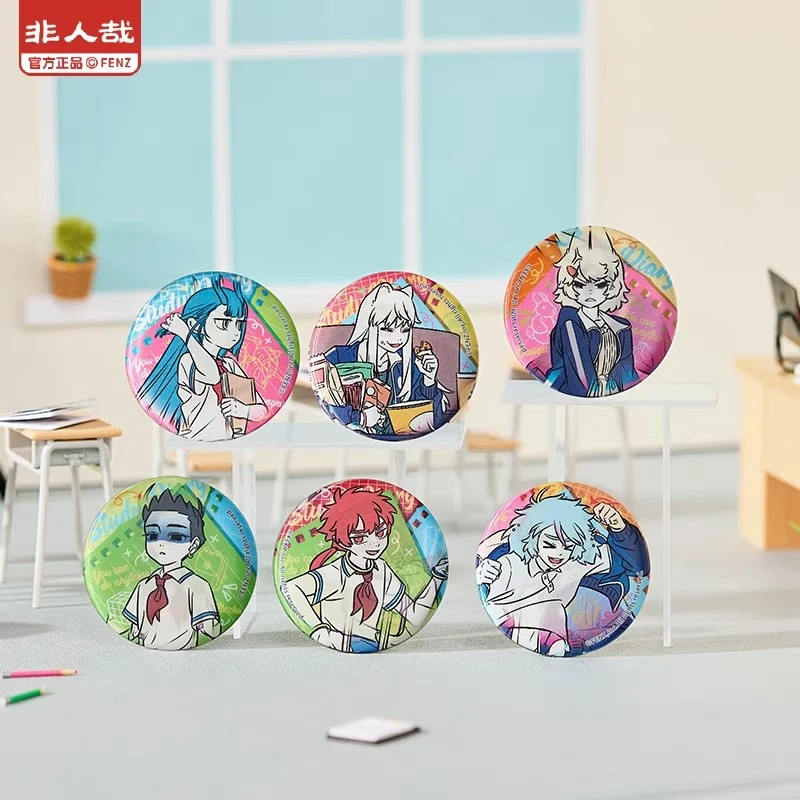 【乐乐拆谷】分子非人哉今天也要去上学系列马口铁徽章光栅吧唧官谷