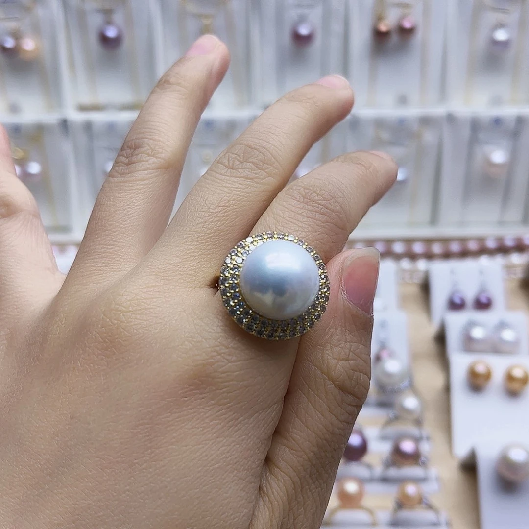 淡水珍珠戒指合金