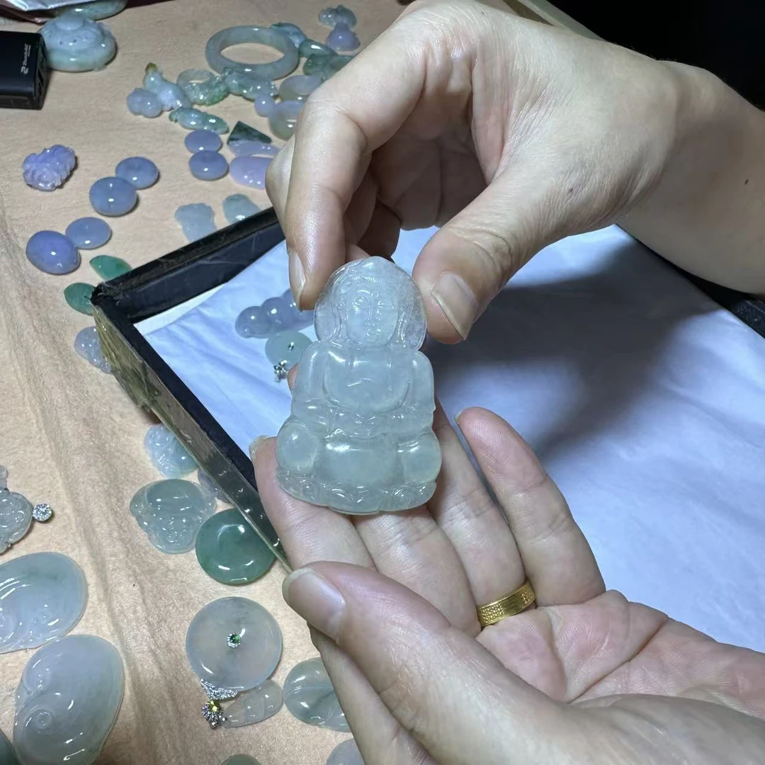 非金属布艺吊坠 高货天然翡萃观音 翡萃A货 1400