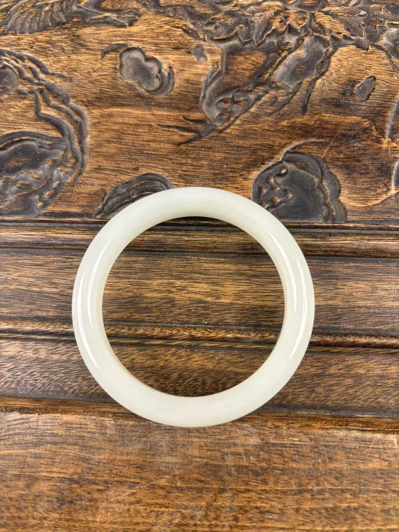 和田玉白玉手镯一个[小七甄选}
