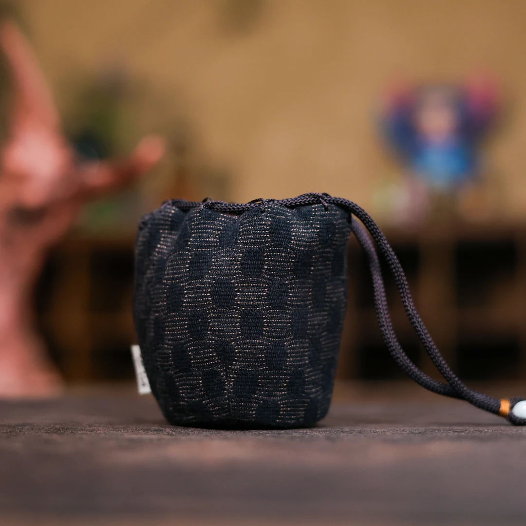 【三山拙垆】【黑色波点】mini小号仕覆单杯袋5*7.5（慢蓝S1881