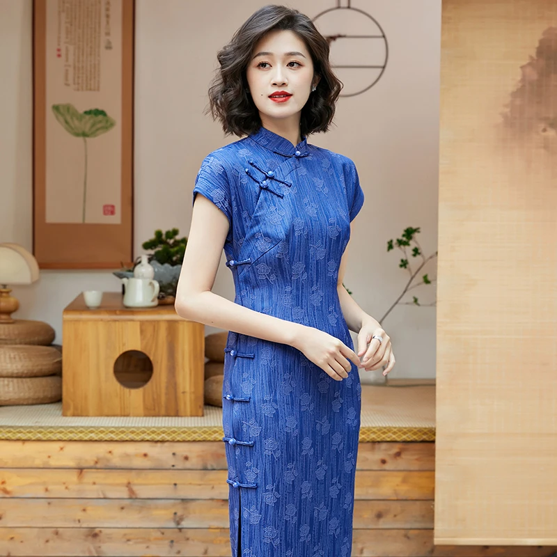 【思琪精选】全开襟复古旗袍夏季2025年新款中国风提花日常改良长款
