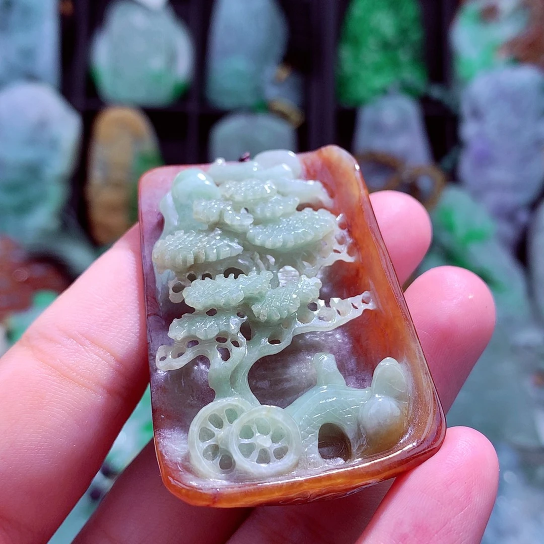 颈饰未镶嵌翡翠静*静天然