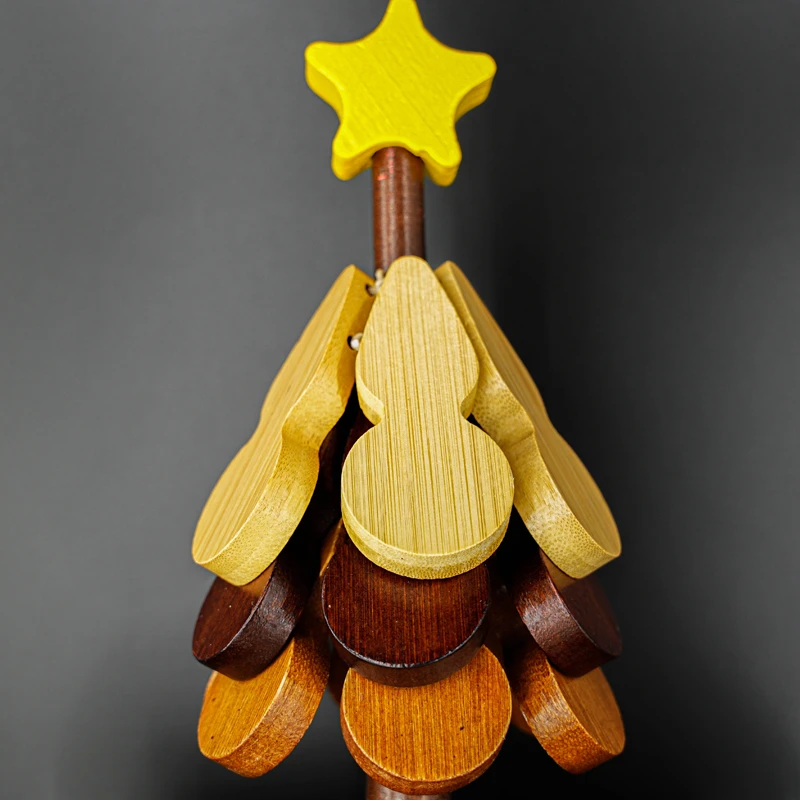 圣诞树隔热垫餐桌摆件一棵树实木防烫锅垫可折叠