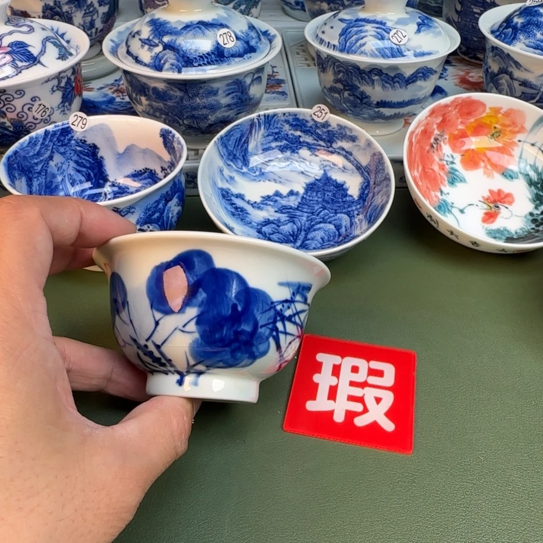 陶纯手工纯手绘茶具开片286