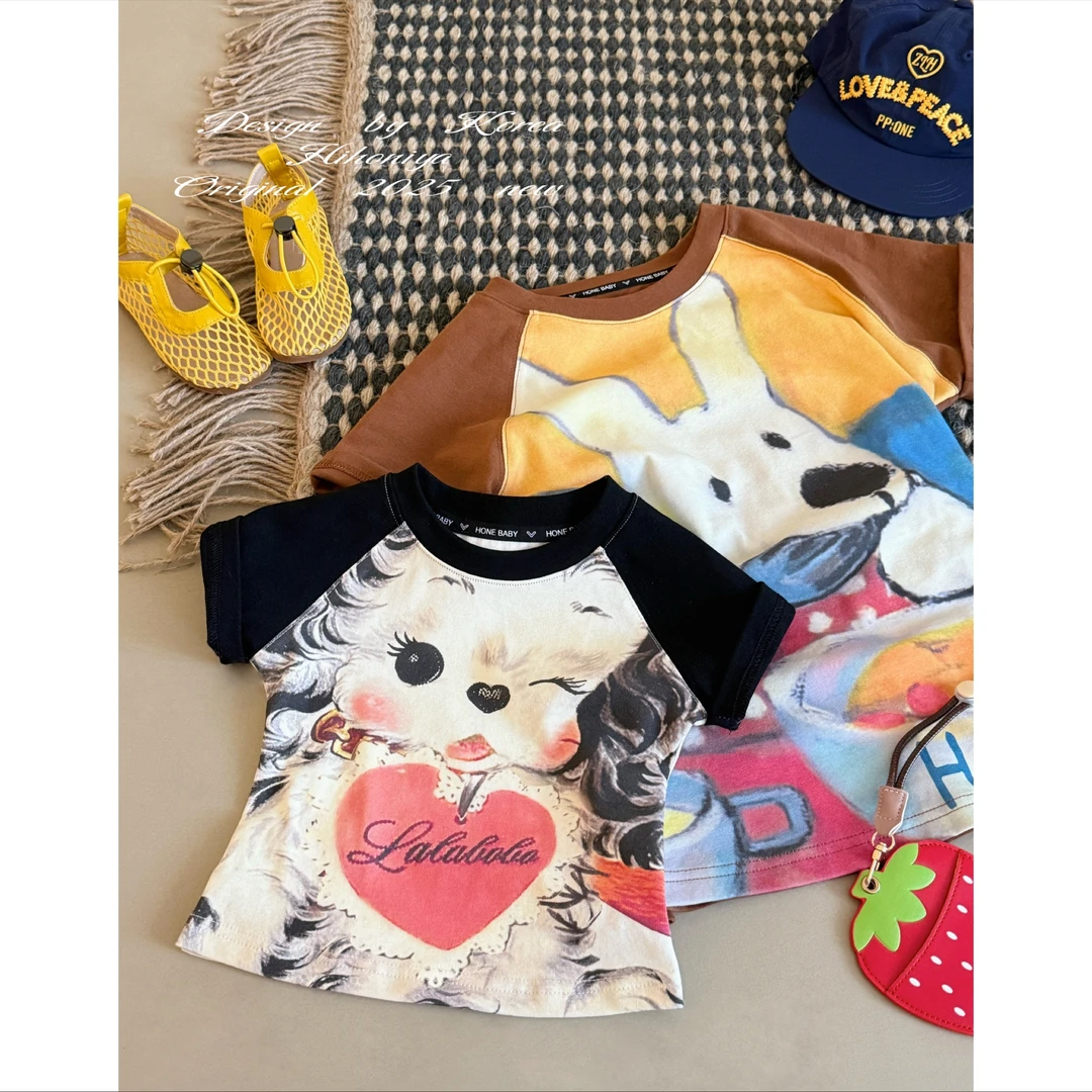 【笨蛋小狗】二Hihoniya~2025夏季亲子满印小狗透气凉感防晒短袖
