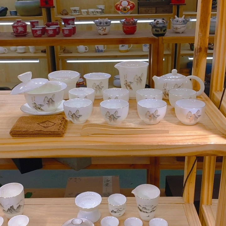 【不止】羊脂玉瓷茶具套装