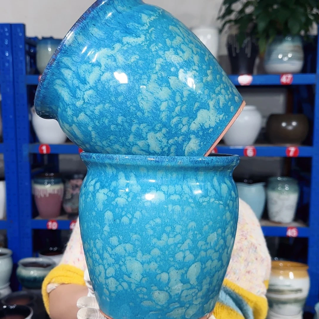 紫砂花盆高20口20