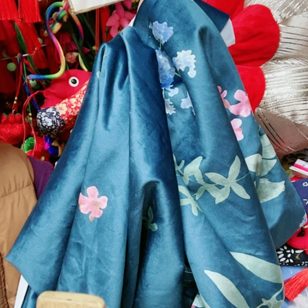 【闪购商品】棉孔雀蓝绒布60*140