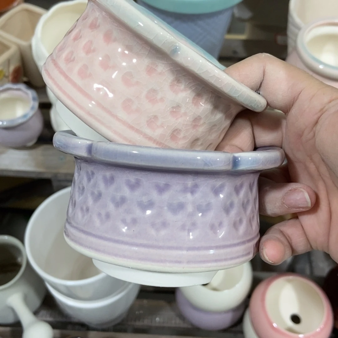 红陶高温陶瓷花盆