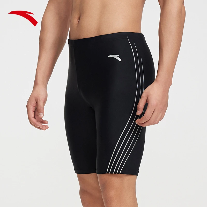 安踏泳裤男士成人泳池温泉舒适速干防晒训练比赛专业及膝五分泳裤