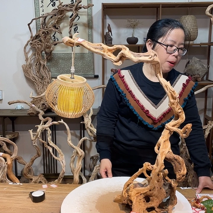 香榧木杜鹃根根艺摆件5
