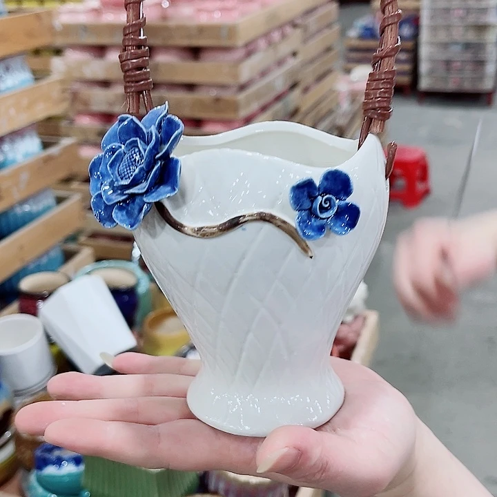 有孔，凑10元包邮陶瓷花盆发货！