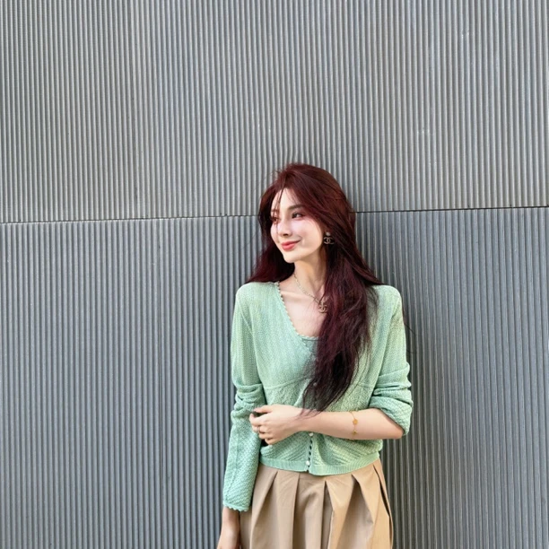 GIRDEAR/哥弟「 梦露套装」新款舒适百搭设计款开衫女148029+138068