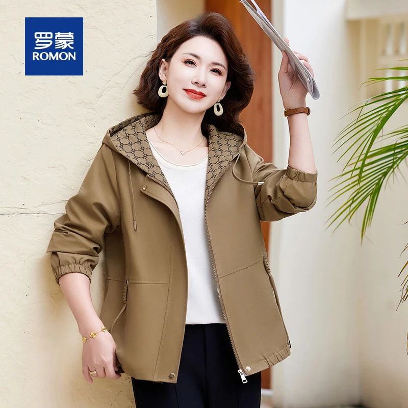 罗蒙50多岁妈妈春装外套2025新款中老年女装春秋季休闲时尚夹克女
