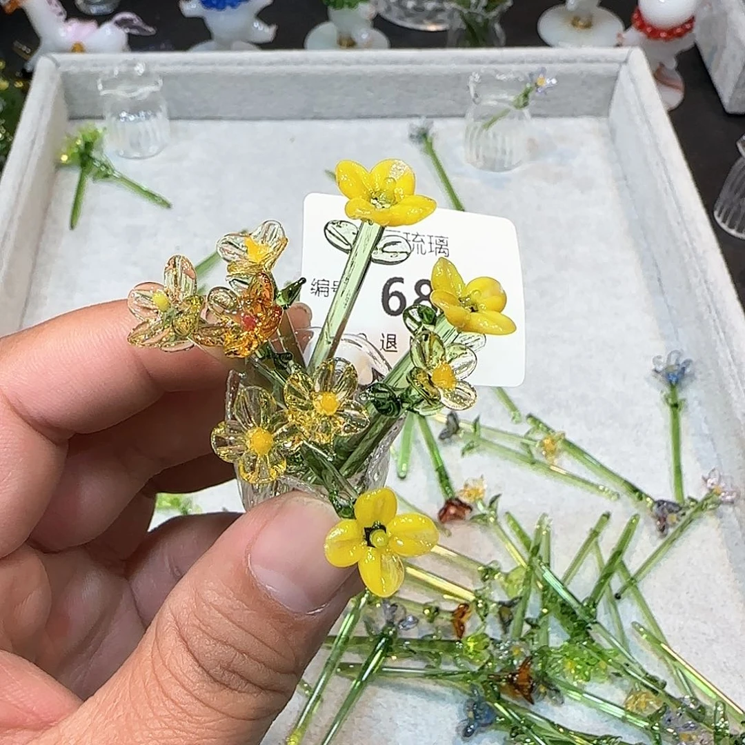 琉璃手工艺品686插花